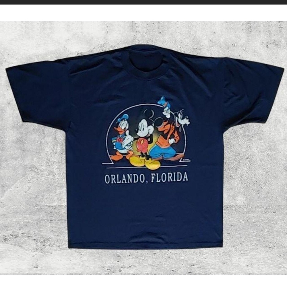 Vtg 90s Disney Mickey Mouse Donald Duck Goofy Graphic Tee XL